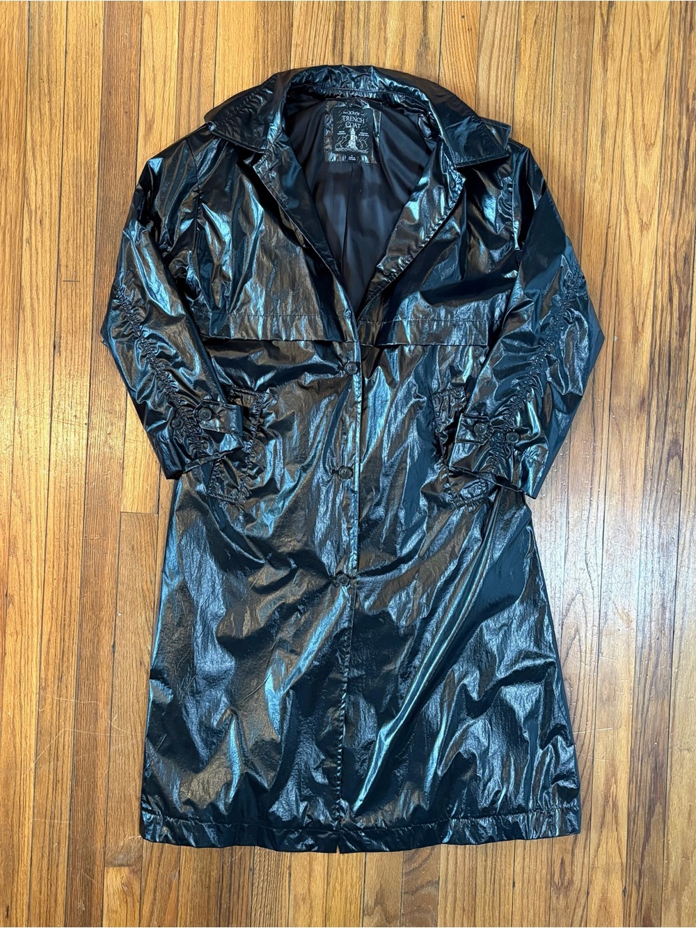 J. Crew ‘Rain or Shine’ Glossy Black Trench Coat - Women’s Size Small